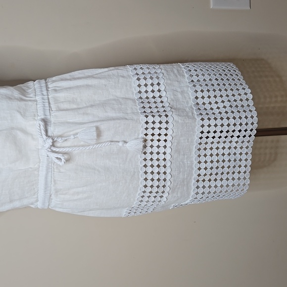 Vineyard Vines 100% Linen Swim Cover Up Size Small Strapless Tubetop with Eyelet - Picture 3 of 5